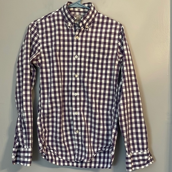 J. Crew Men's Purple Long Sleeve Button Down Slim Washed Shirt Size XS - Picture 1 of 8